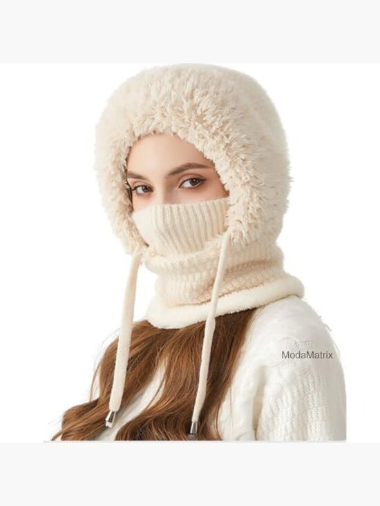 3 in 1 Knitted Beanie Hat with Scarf and Ski Mask Set main image 7